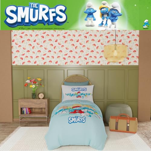 Roupa de cama infantil dos Smurfs super macia