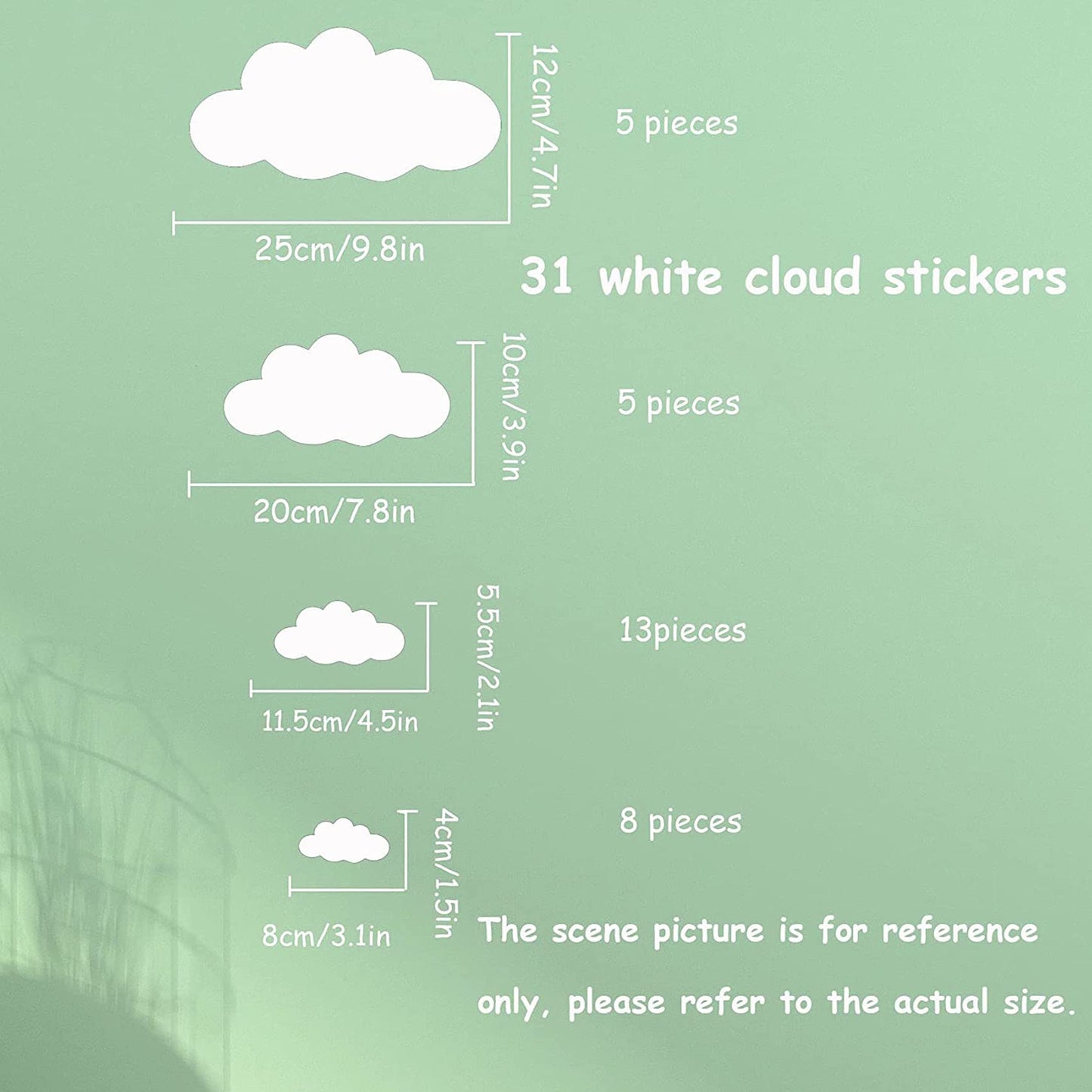 Adesivos de parede Big Clouds removíveis DIY