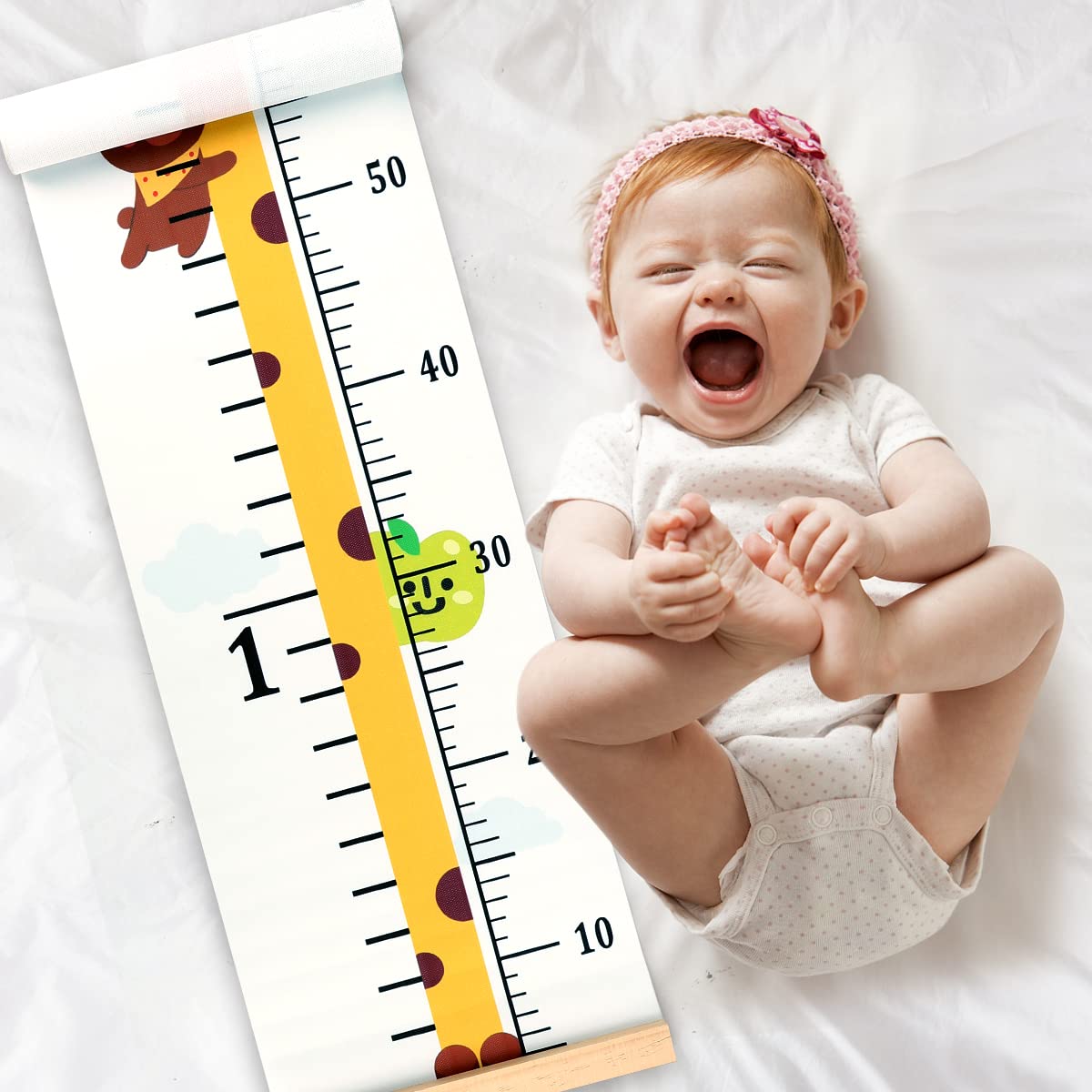 Gráfico de altura de crescimento do bebê, régua de entrega, decoração de parede para crianças