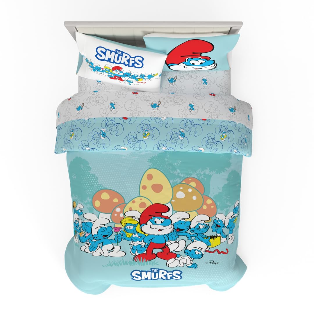 Roupa de cama infantil dos Smurfs super macia
