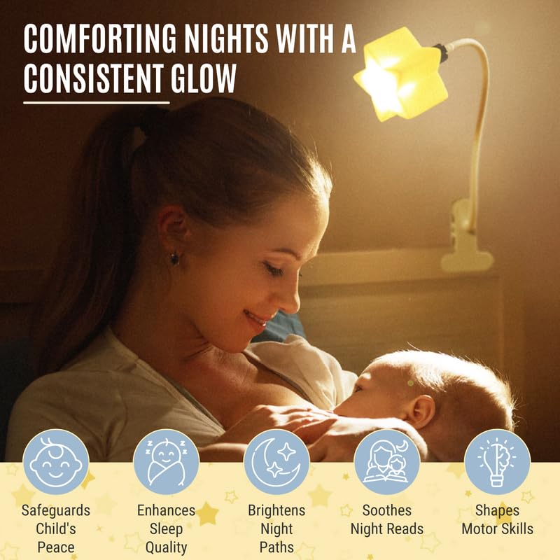 Luz de estrela LED com clipe, luz de mesa quente e regulável