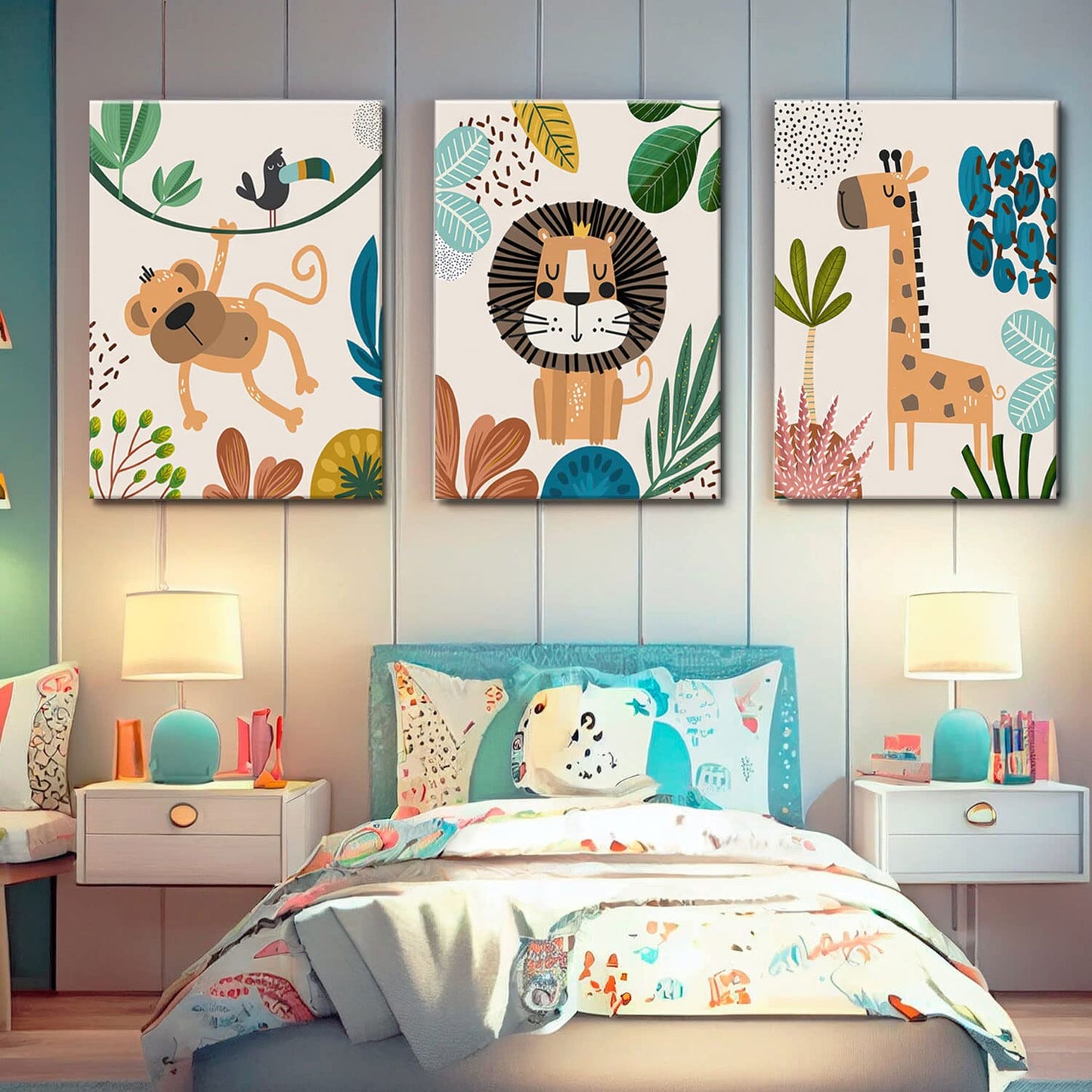 Conjunto de decoração de parede para berçário com 3 peças