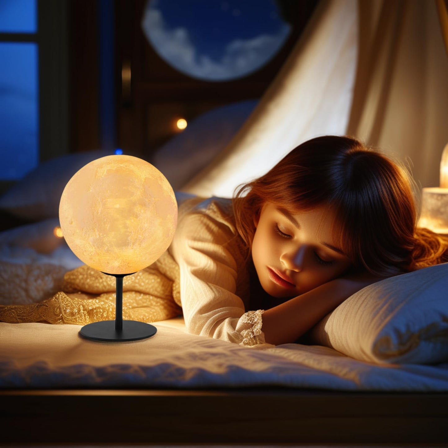 Luminária de cabeceira Moon Lamp para quarto