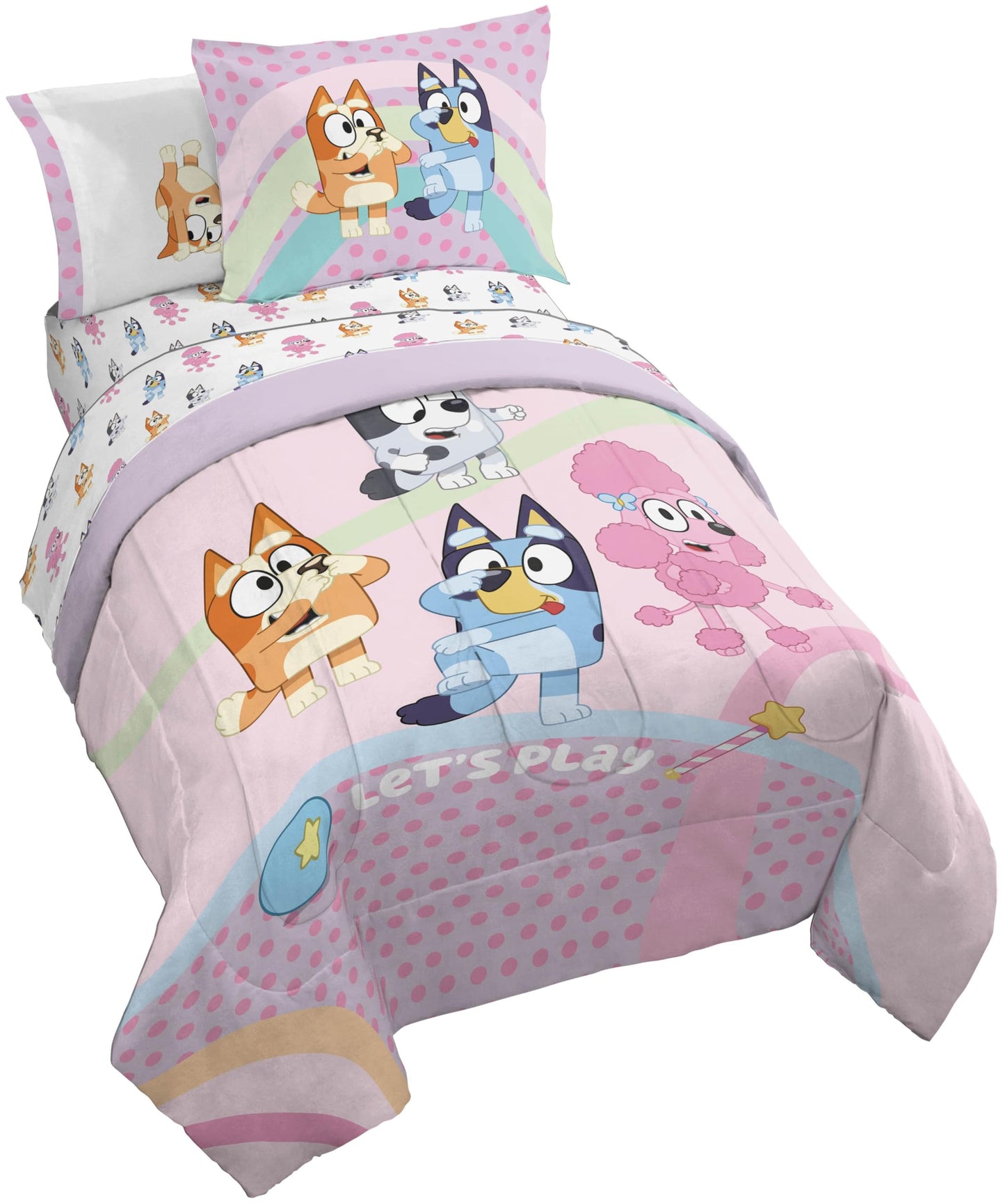 Conjunto de edredom Bluey Full Size - 7 peças