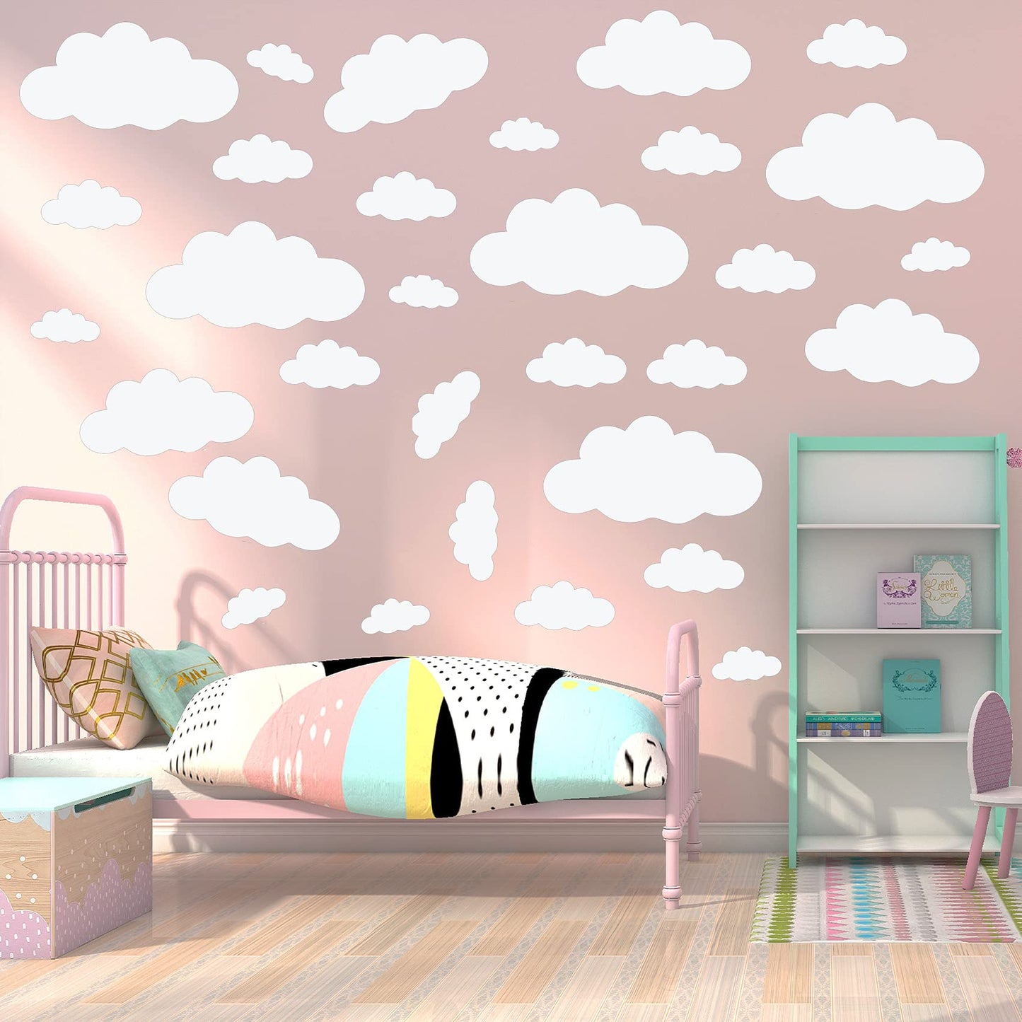 Adesivos de parede Big Clouds removíveis DIY