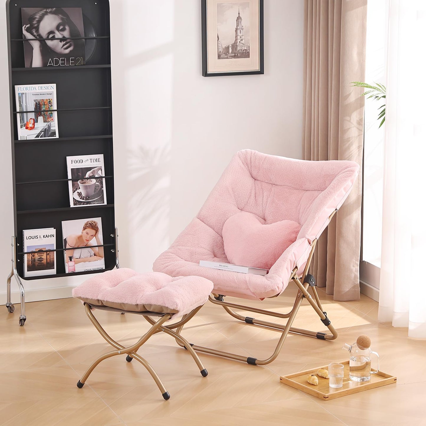 Comfy Saucer Chair with Ottoman