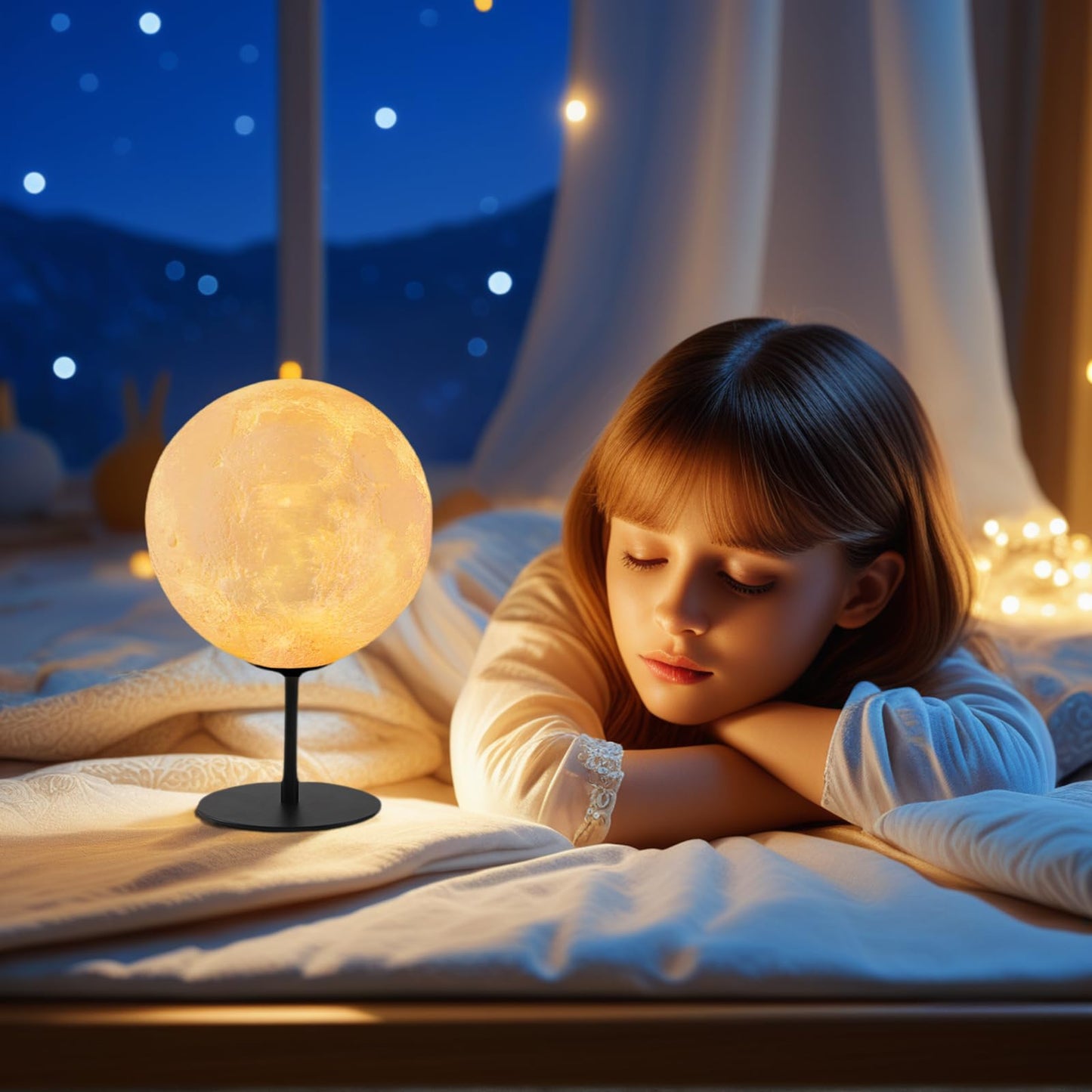 Luminária de cabeceira Moon Lamp para quarto