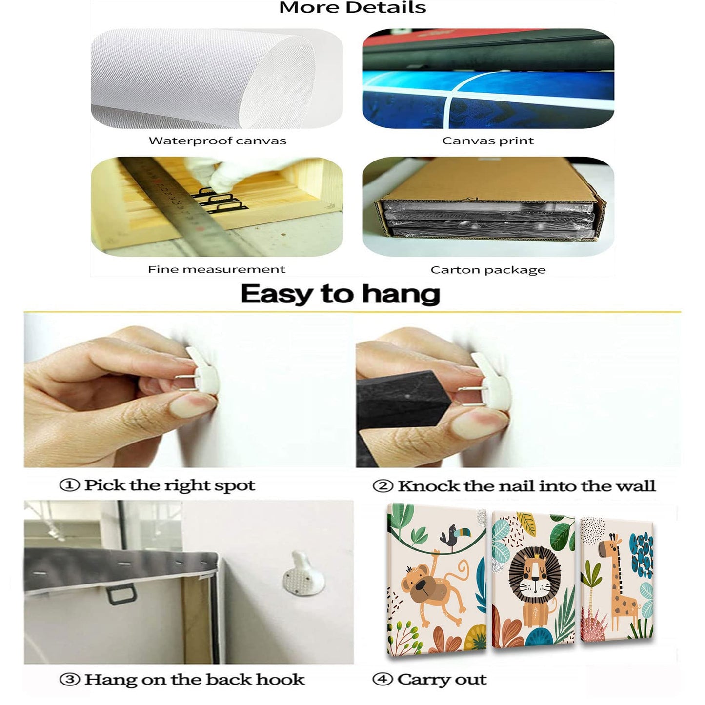 Conjunto de decoração de parede para berçário com 3 peças