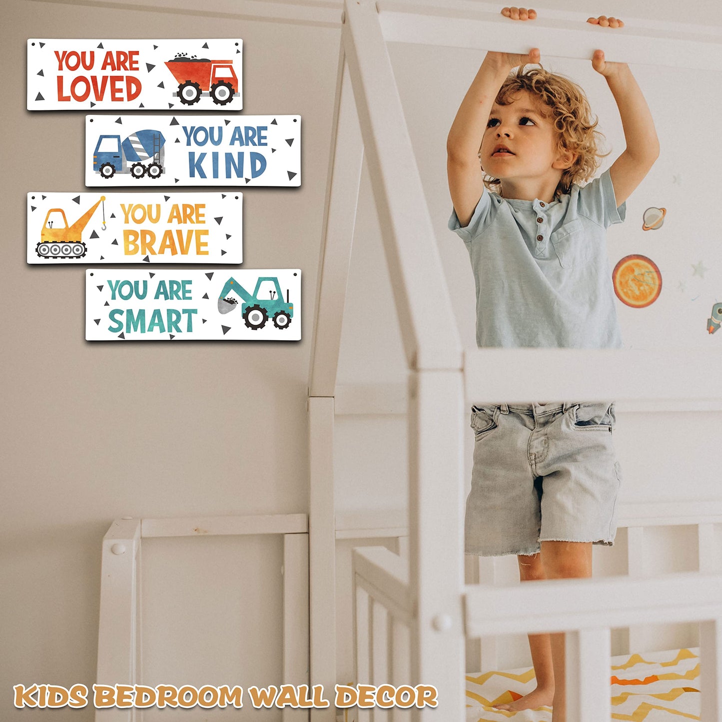 4 peças veículos de construção decoração quarto infantil