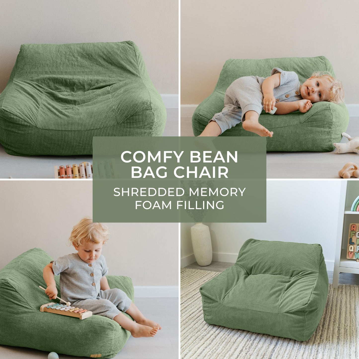 Soft Memory Foam Bean Bag Chair for Toddlers
