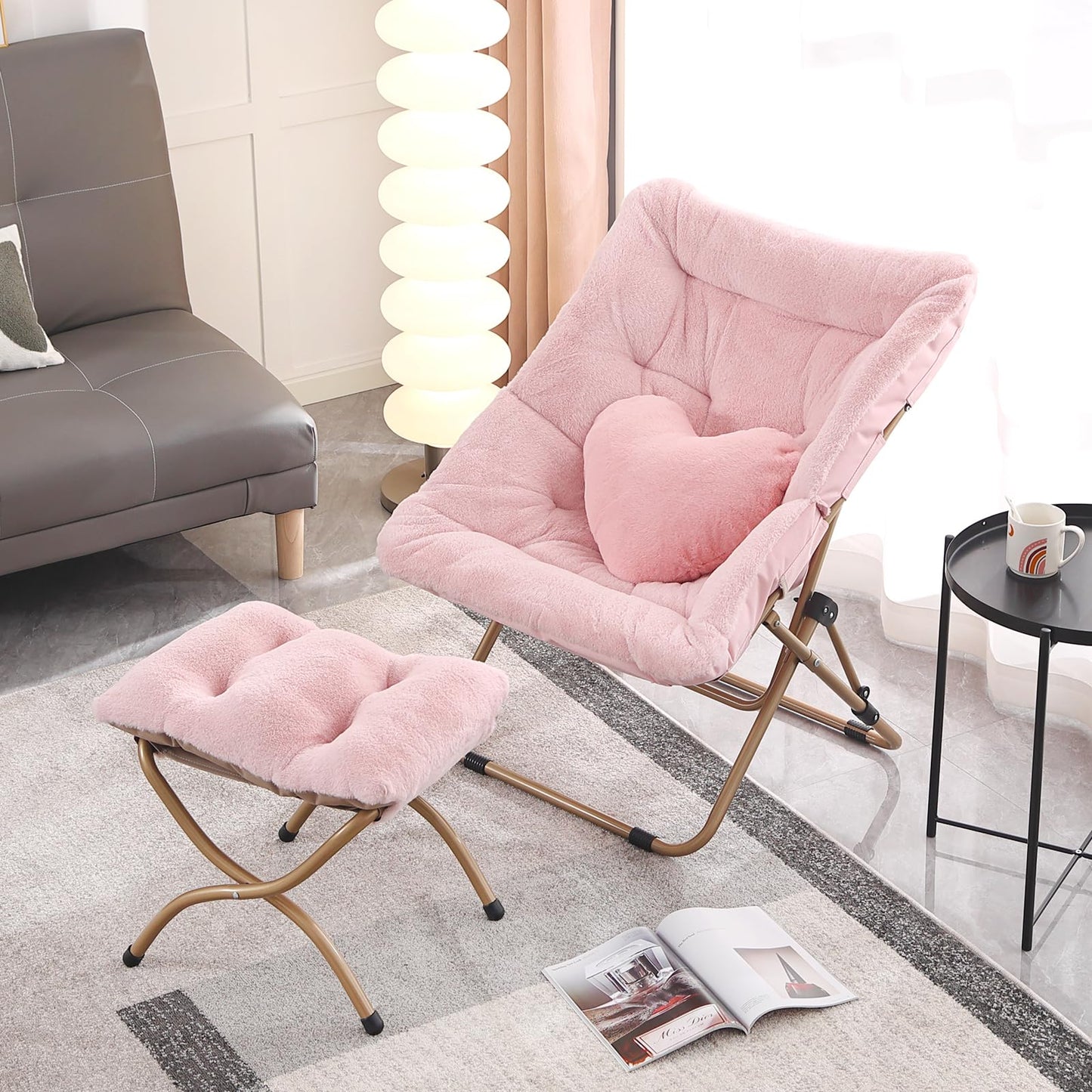 Comfy Saucer Chair with Ottoman