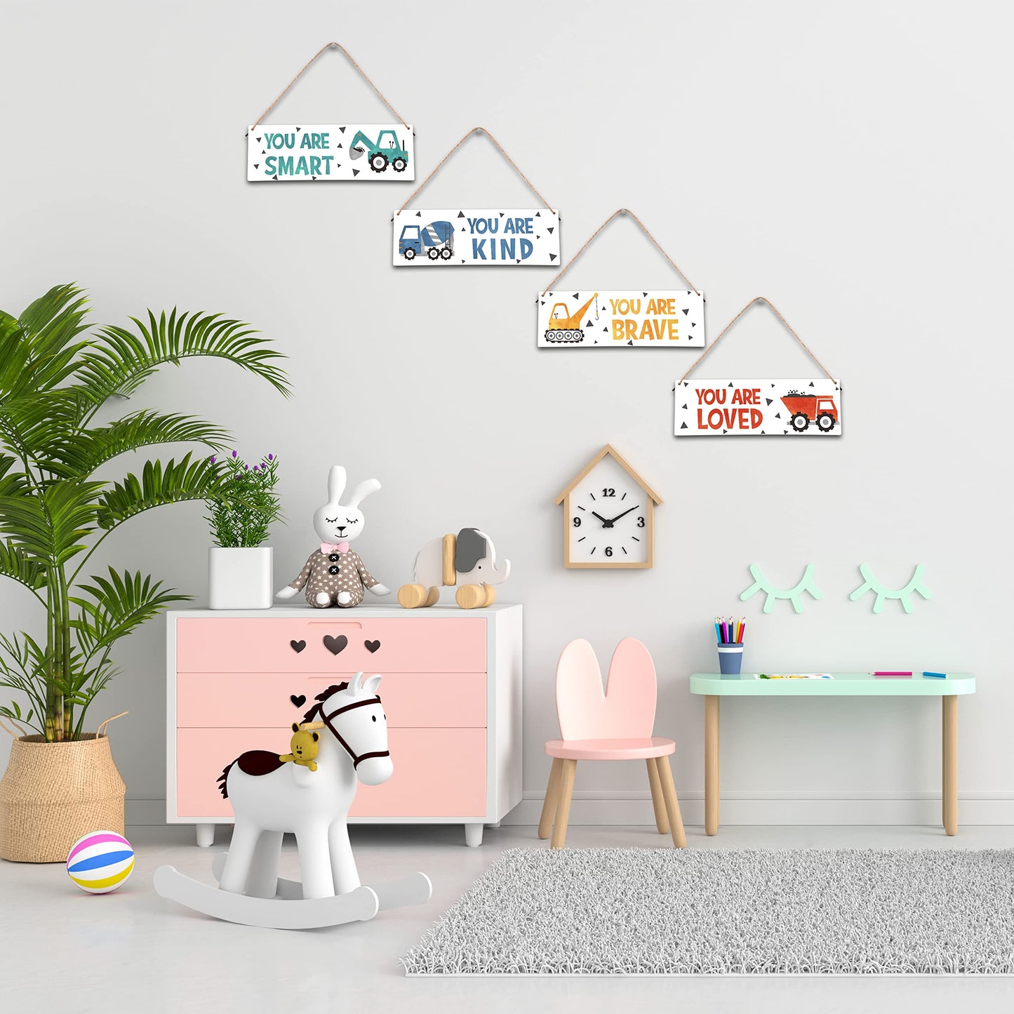 4 peças veículos de construção decoração quarto infantil
