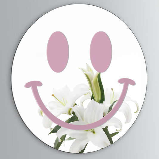 Espelho decorativo para quarto de adolescente com rosto sorridente