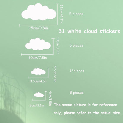 Adesivos de parede Big Clouds removíveis DIY