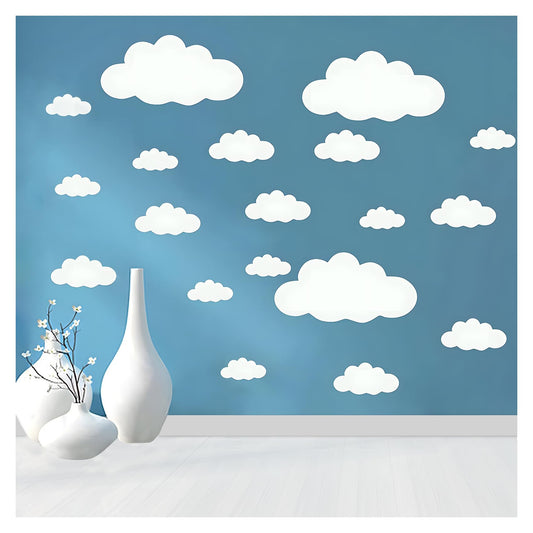 Adesivos de parede Big Clouds removíveis DIY