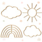 4 peças Boho Nursery Cloud Star decoração de parede