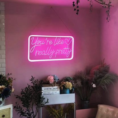 Você é como letreiros de neon realmente bonitos para decoração de parede