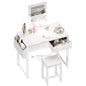 Small Makeup Vanity Desk with Fabric Drawers
