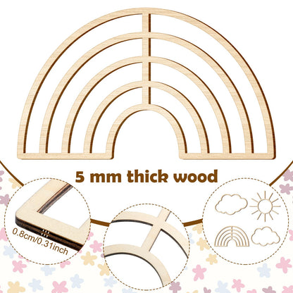 4 peças Boho Nursery Cloud Star decoração de parede