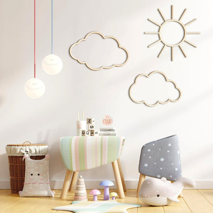 4 peças Boho Nursery Cloud Star decoração de parede