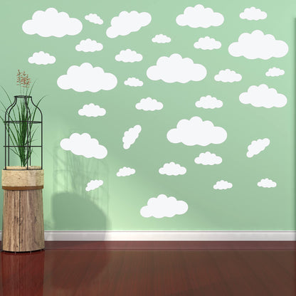 Adesivos de parede Big Clouds removíveis DIY