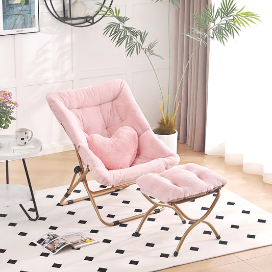 Comfy Saucer Chair with Ottoman