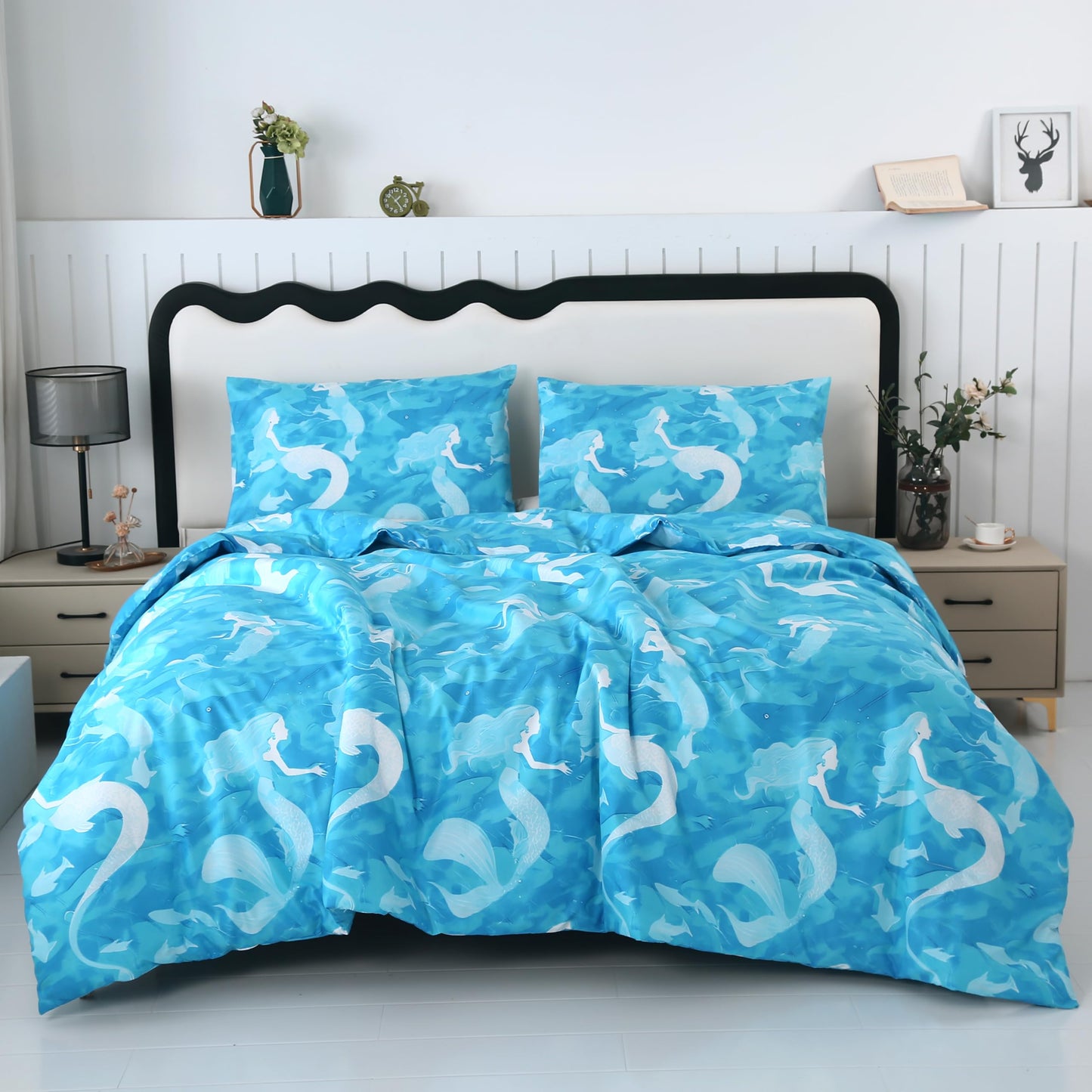 Conjunto de edredom sereia 3 peças Twin