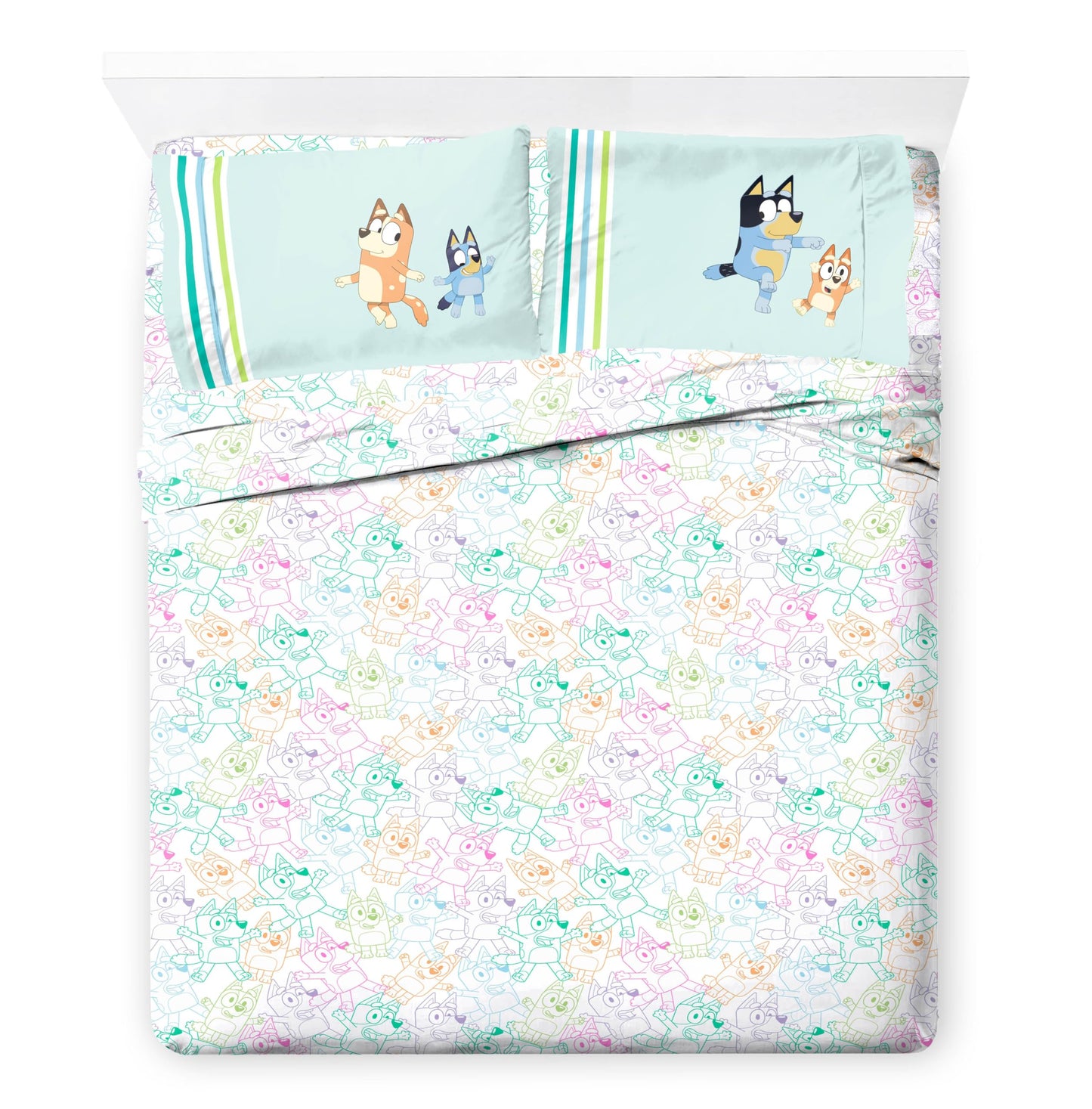 Conjunto de edredom Queen Size Bluey - 7 peças